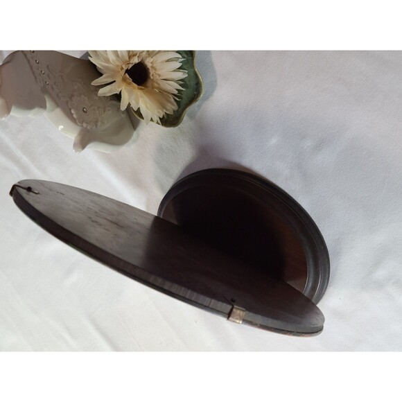 Vintage Round Mirror on Wood Base 12" Beveled Vanity Decor Rustic Accent - Picture 8 of 9